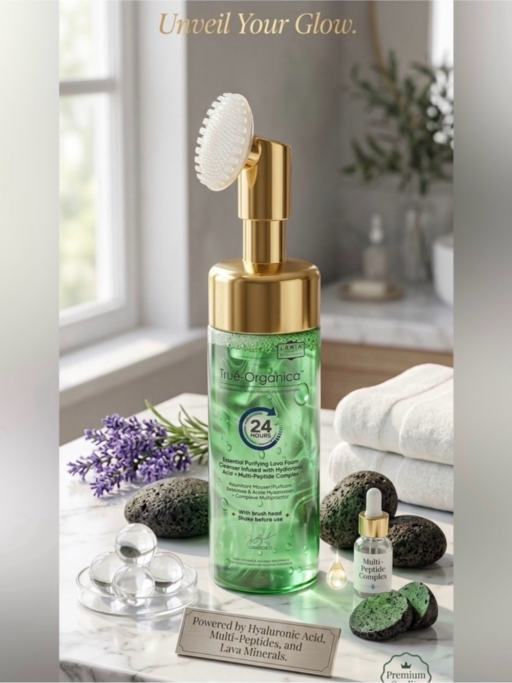 True Organica Cucumber Lava Foam Cleanser W/Brushhead ~ Retail $150